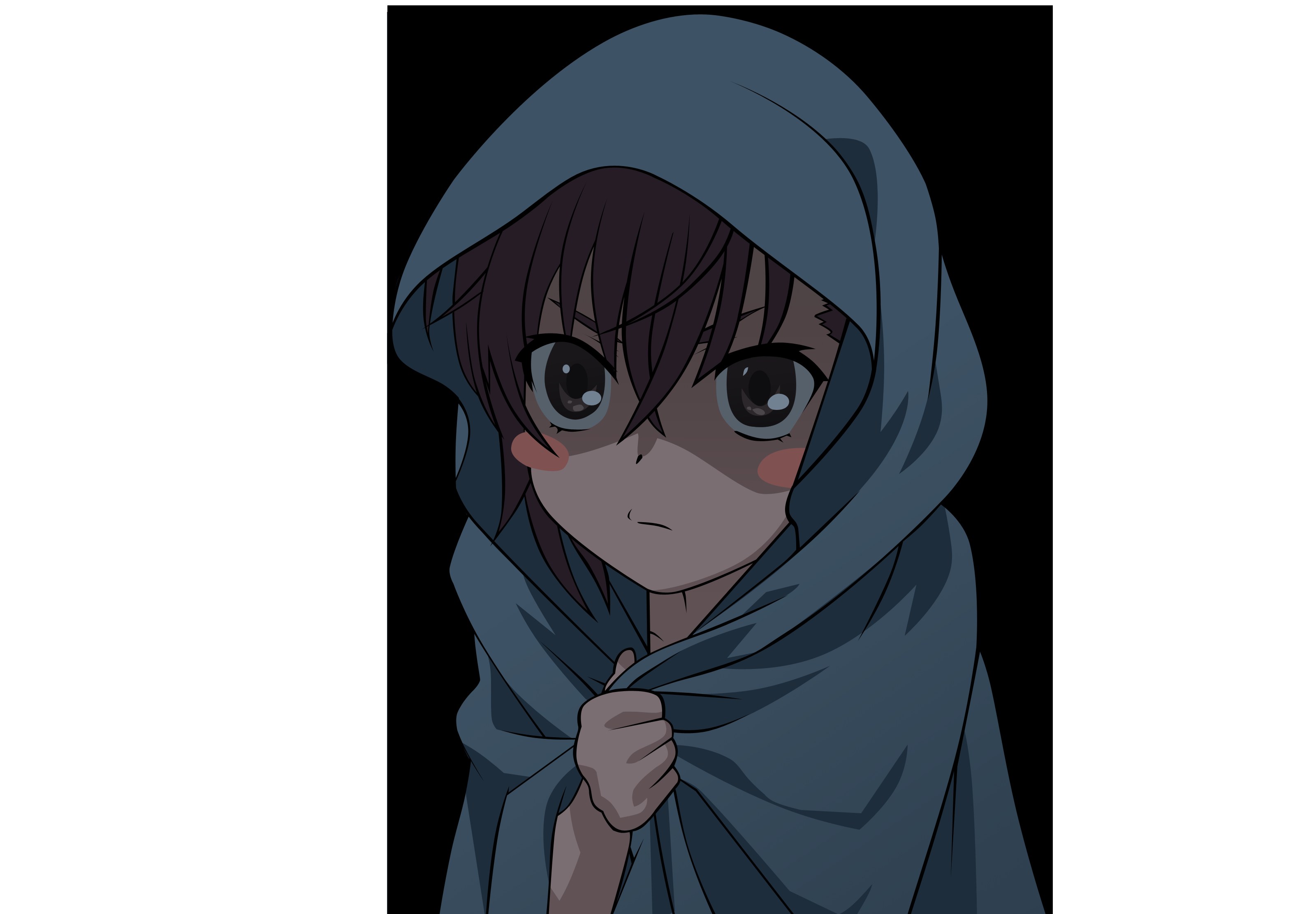 anime character in hood
