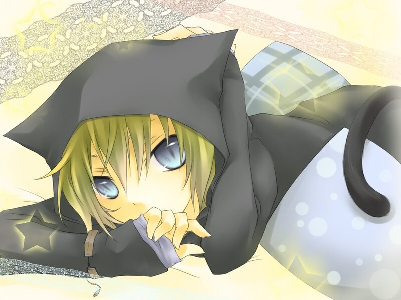 anime character in hooded cloak