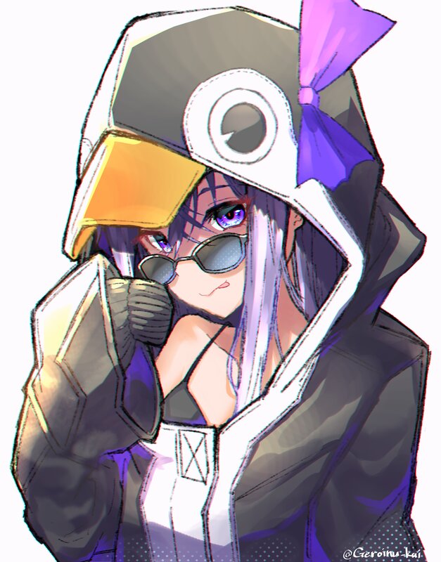Anime Character in Hooded Jacket — Black, Cool
