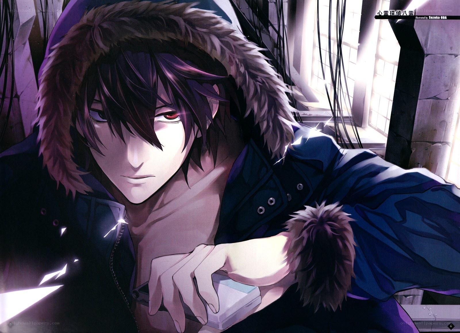 Anime character in hooded jacket