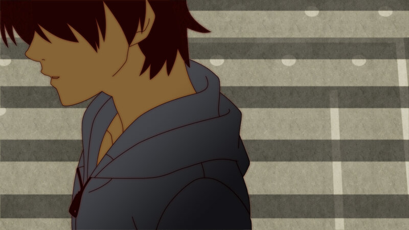 Anime Character in Hoodie — Gray
