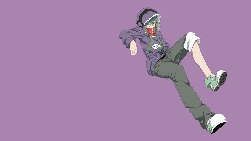 Anime Character in Hoodie — Purple, Calm