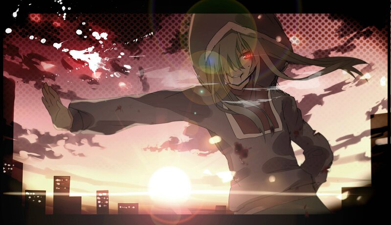 Anime Character in Hoodie — Red