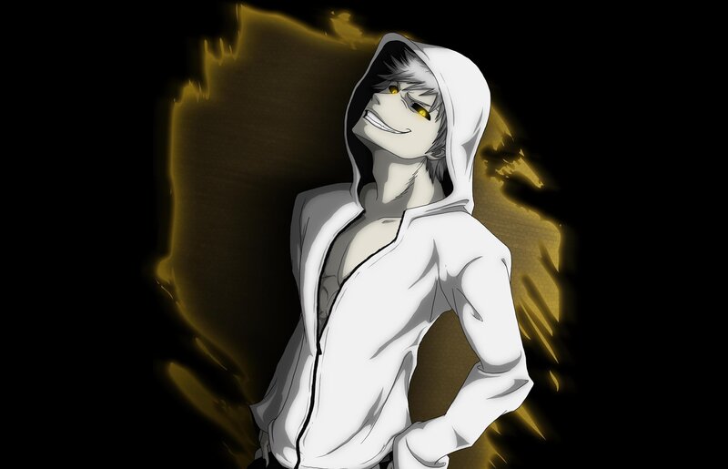Anime Character in Hoodie — White, Dramatic