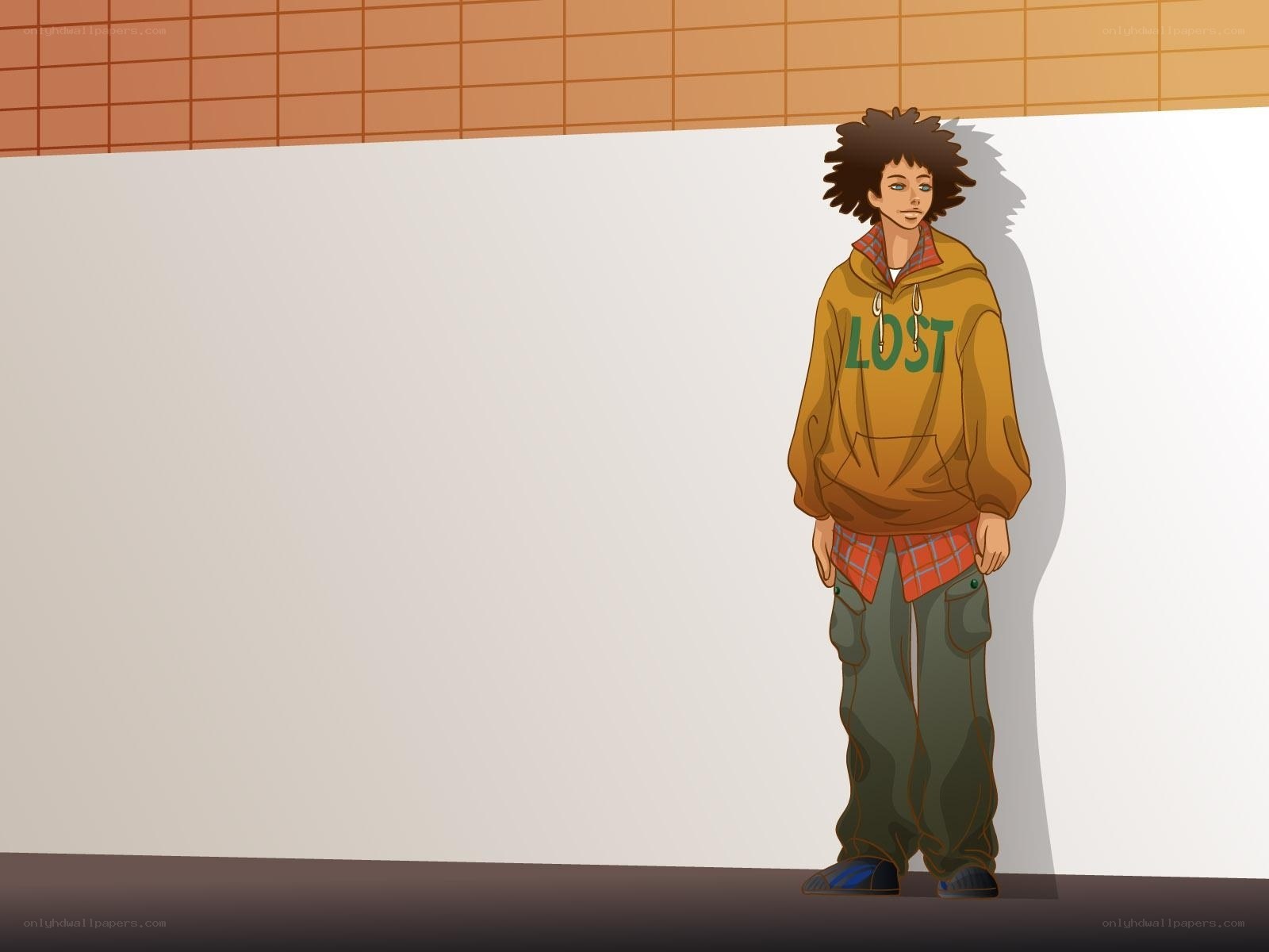 anime character in hoodie