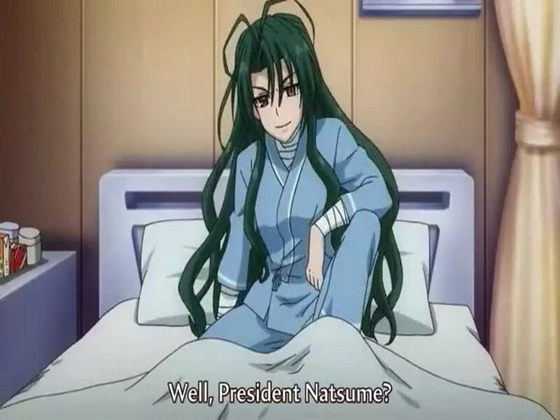 Anime character in hospital bed