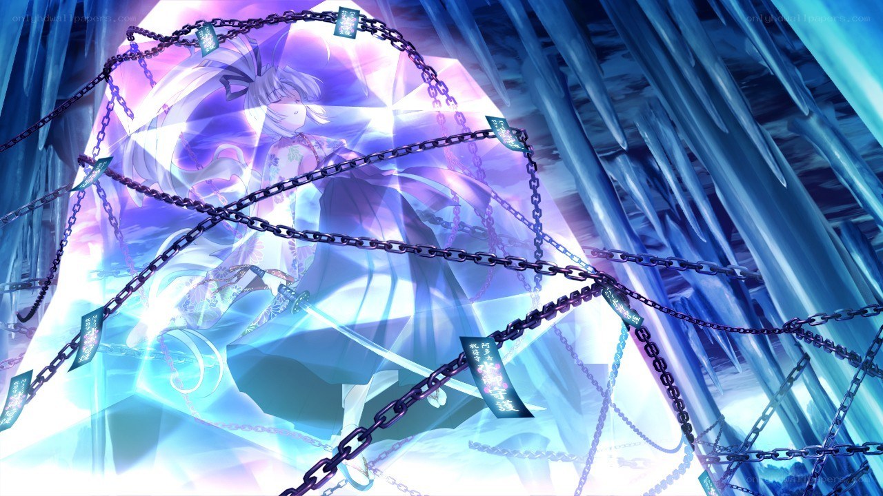 Anime character in icy chains