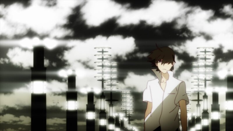 anime character in industrial setting
