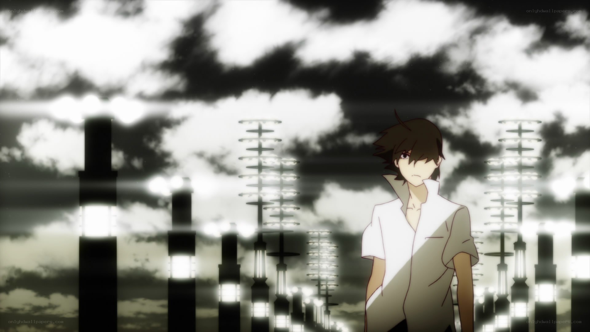 anime character in industrial setting