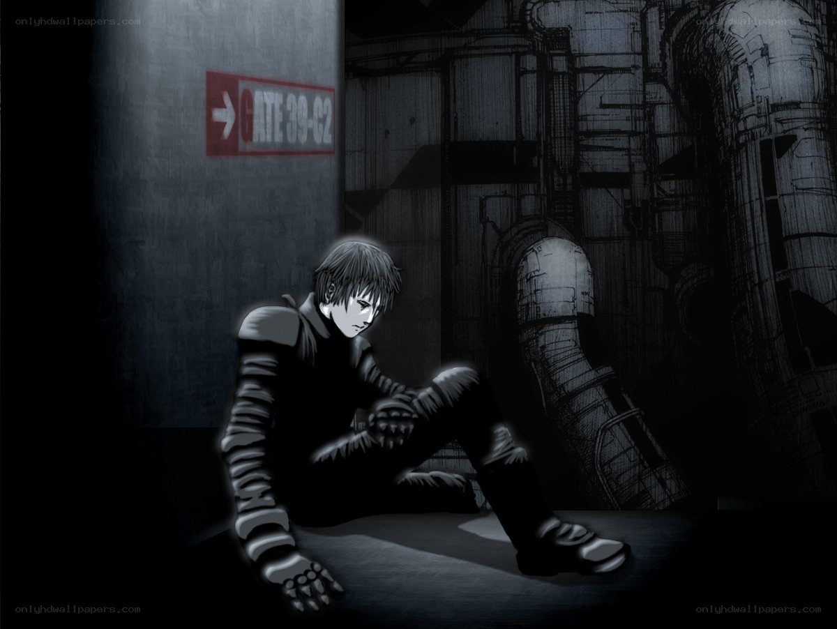 Anime character in industrial setting
