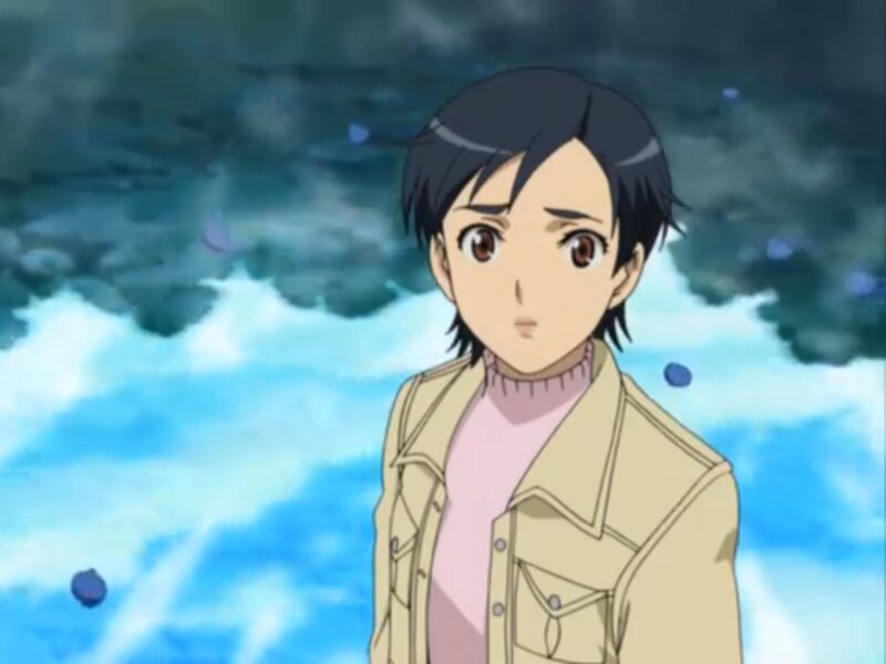 Anime Character in Jacket — Blue, Dramatic