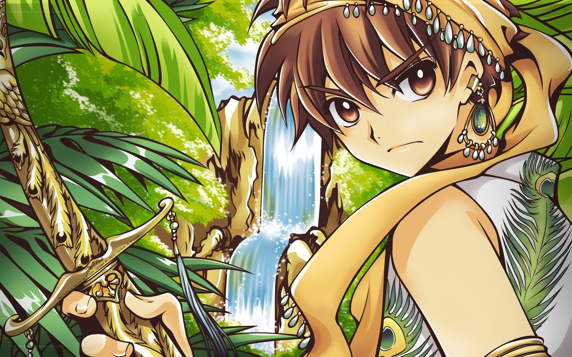 anime character in jungle