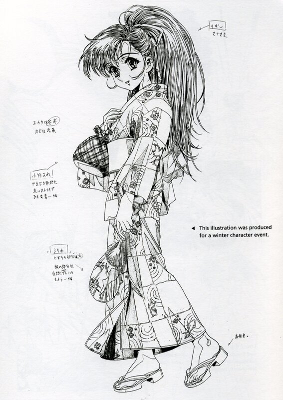 anime character in kimono