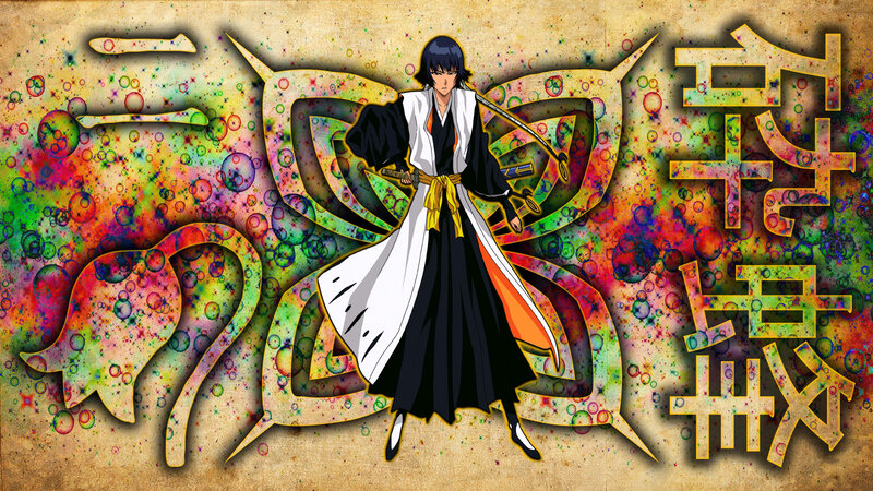 Anime Character in Kimono — Black, Dramatic