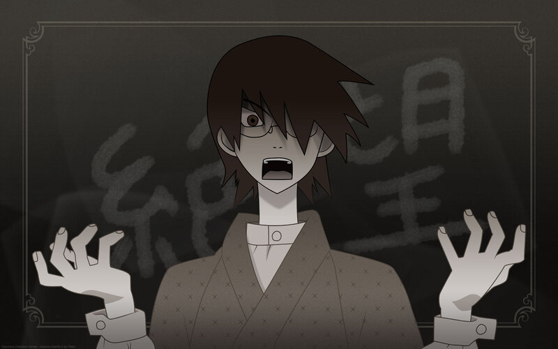 Anime Character in Kimono — Gray, Dramatic