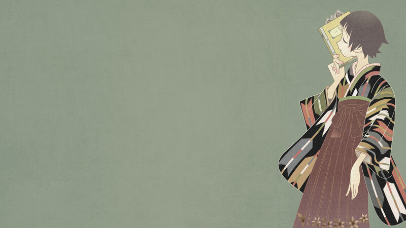 Anime Character in Kimono — Green, Calm