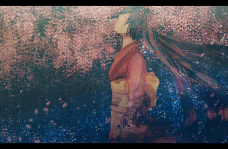 Anime Character in Kimono — Pink, Serene