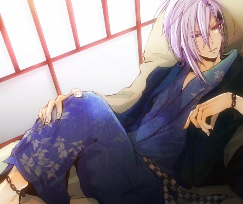 Anime Character in Kimono — Purple, Calm, Chains