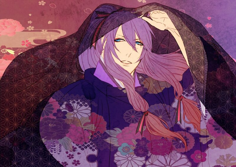 Anime Character in Kimono — Purple, Calm, Spring
