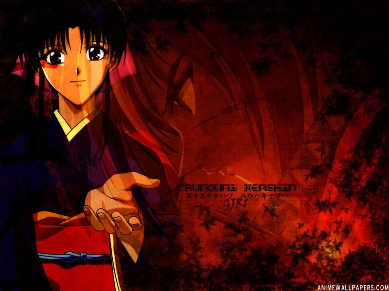 Anime Character in Kimono — Red, Dramatic, Autumn