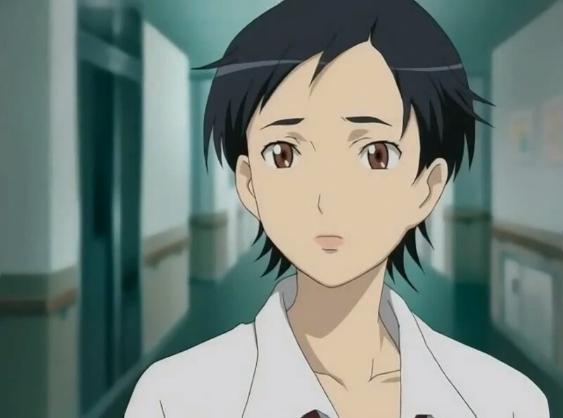 Anime Character in Lab Coat — White, Neutral
