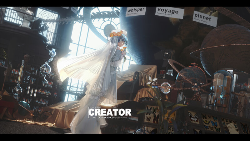 Anime Character in Lab — White, Dramatic