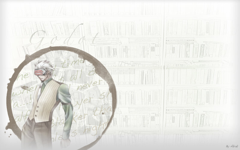 anime character in library