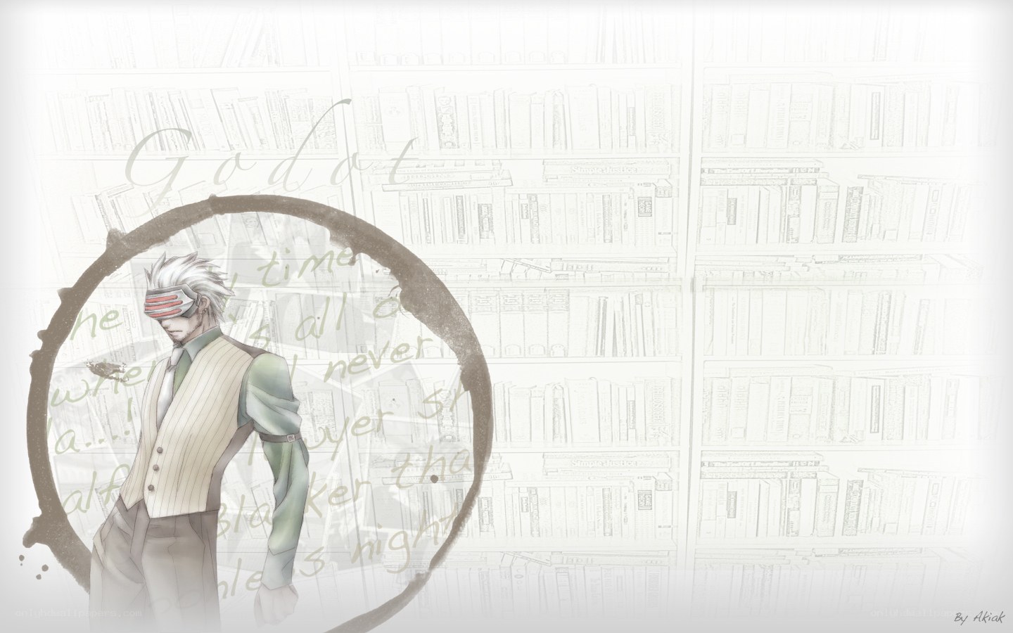 anime character in library