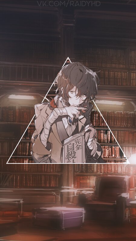 Anime Character in Library — Brown, Dramatic