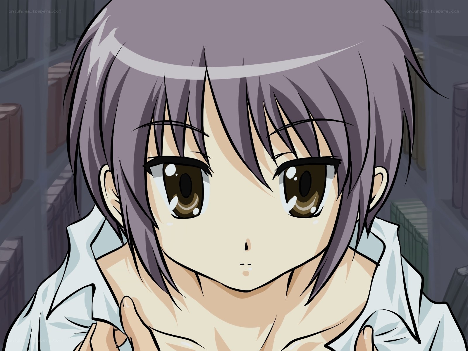 anime character in library