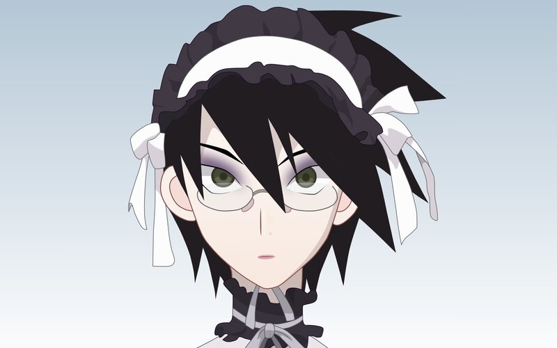 anime character in maid outfit