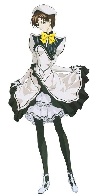 anime character in maid outfit