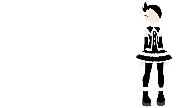 Anime Character in Maid Outfit — Black, Neutral, Vector Art