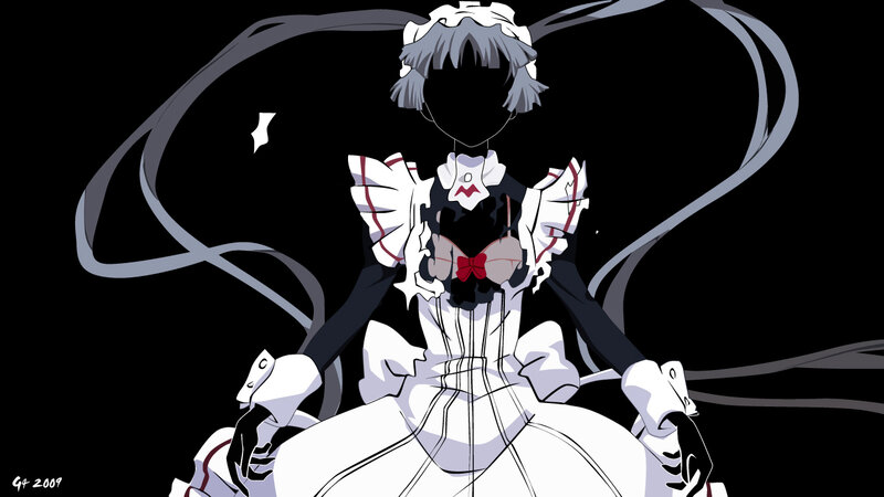 Anime Character in Maid Outfit — White