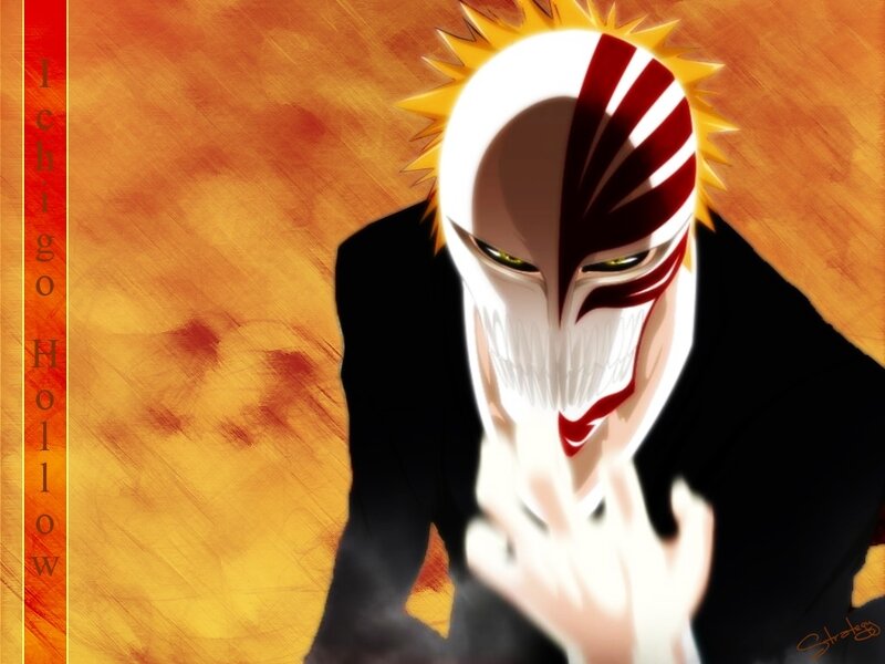 Anime Character in Mask — Orange, Dramatic