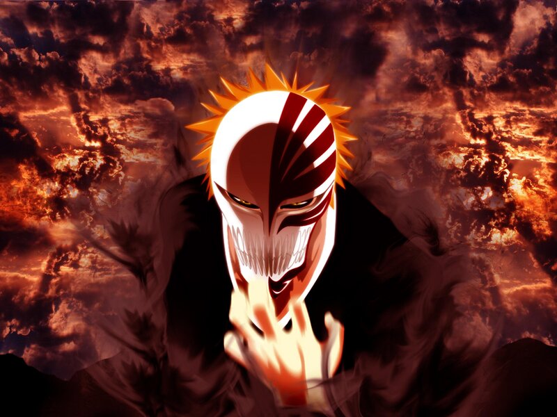 Anime Character in Mask — Red, Dramatic