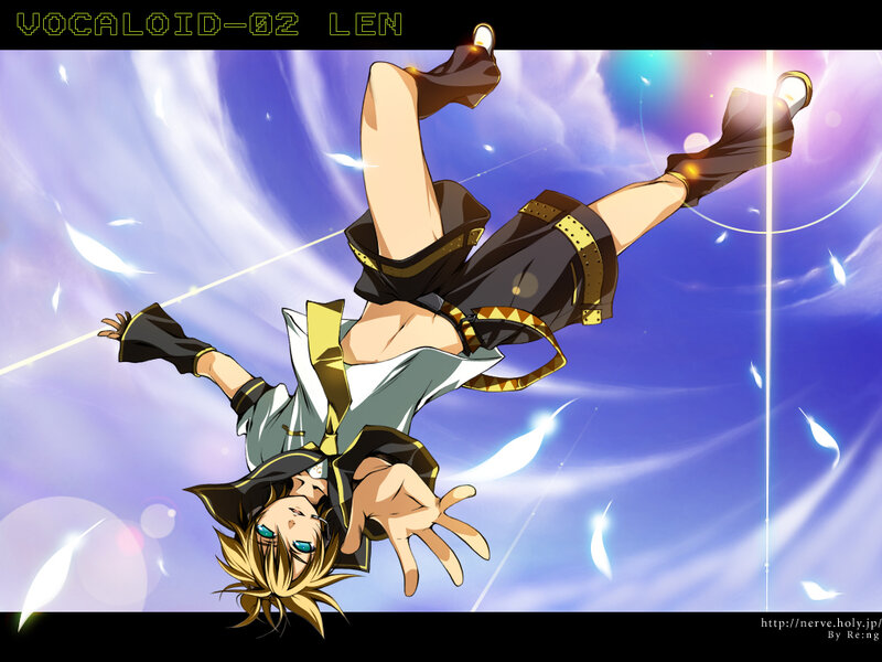 Anime Character in Mid-air — Blue, Dramatic