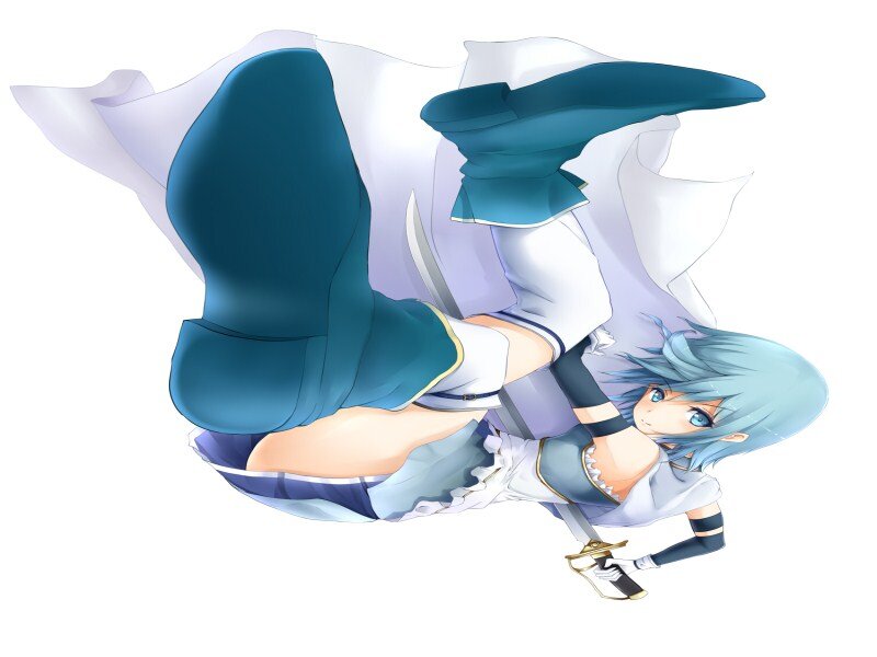Anime Character in Mid-air — Blue, Dynamic