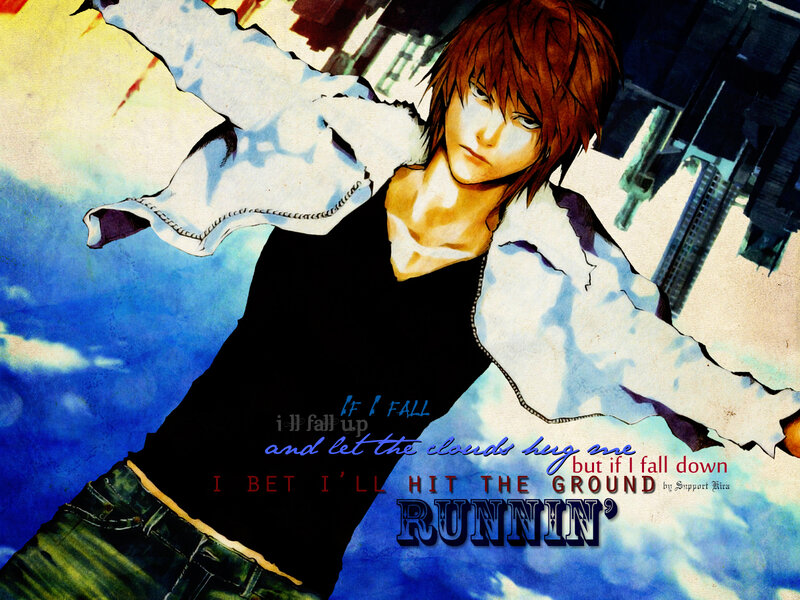Anime Character in Mid-air — Blue