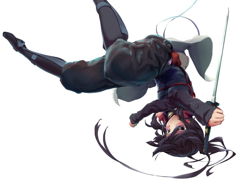anime character in mid-air combat