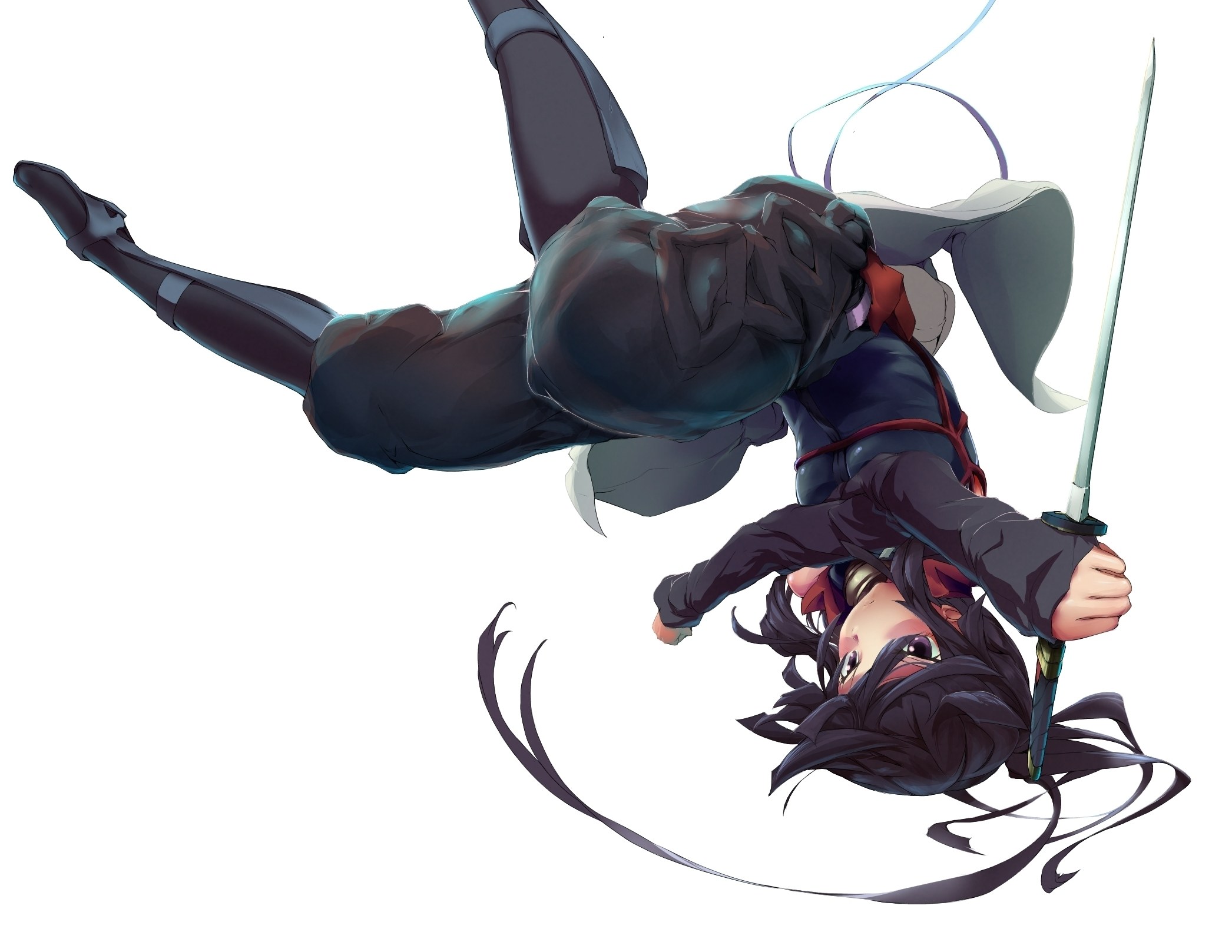 anime character in mid-air combat