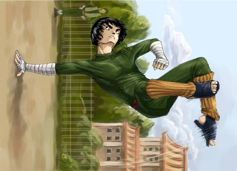 Anime Character in Mid-air — Green