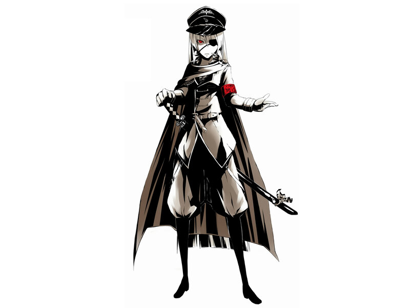anime character in military uniform