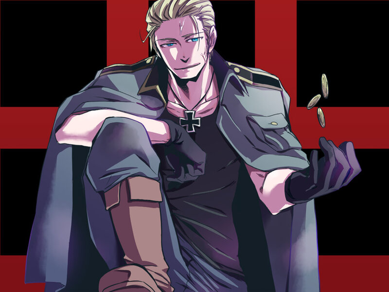 anime character in military uniform