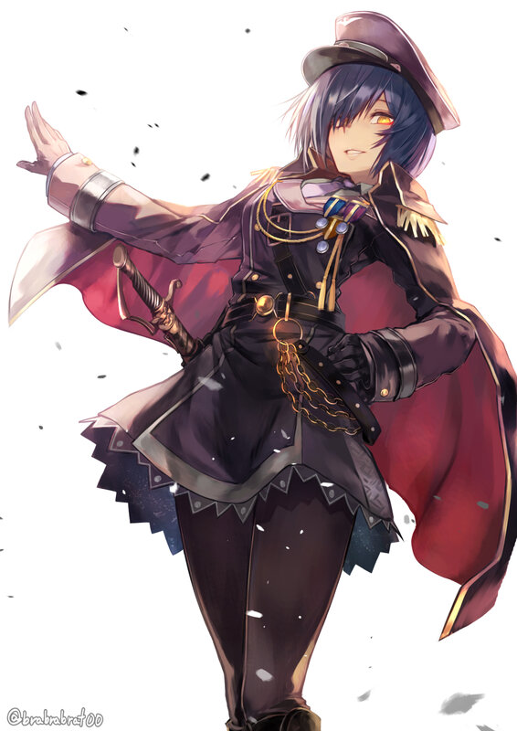 Anime Character in Military Uniform — Purple