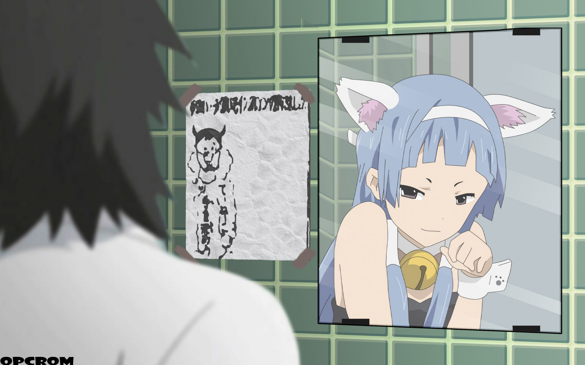 anime character in mirror