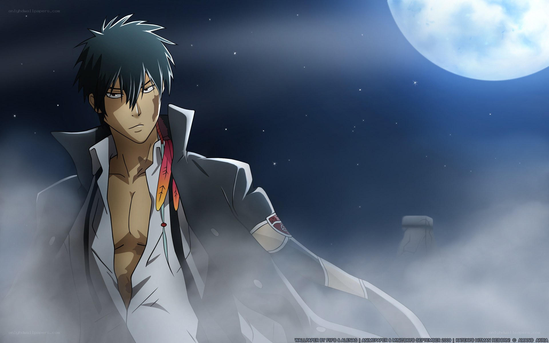 anime character in moonlight
