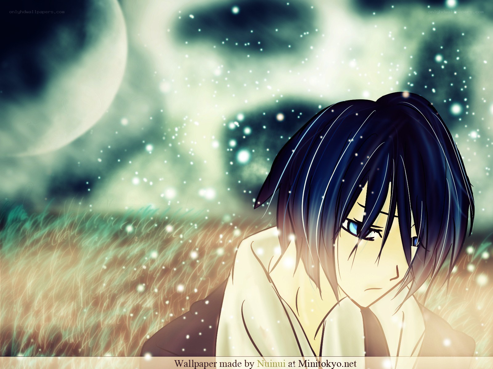 anime character in moonlight