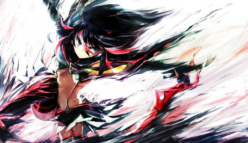 Anime Character in Motion — Black, Dynamic, Digital Art