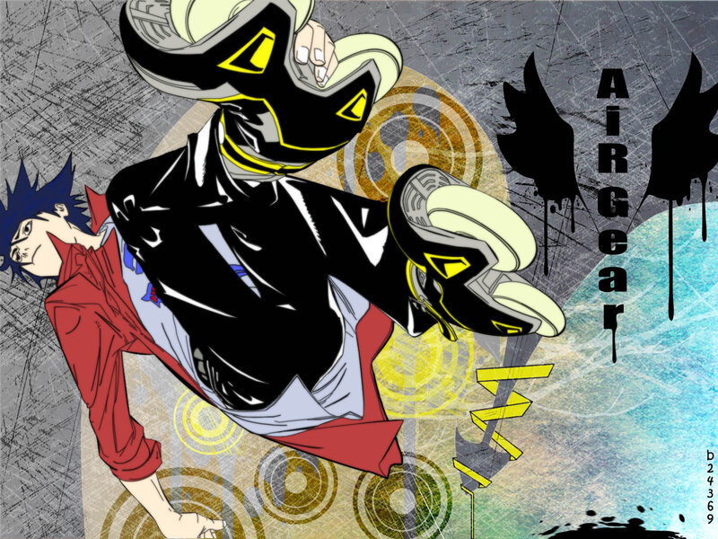 Anime Character in Motion — Black, Dynamic, Manga, Roller Skates
